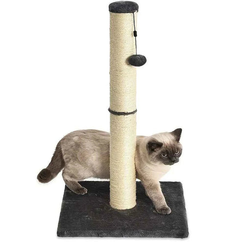 2-Tier Vertical Cat Scratching Post – Sisal Climbing Tree with Stable Modern Design Black