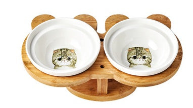 Ceramic Pet Products Cat Bowl Flat faced cat