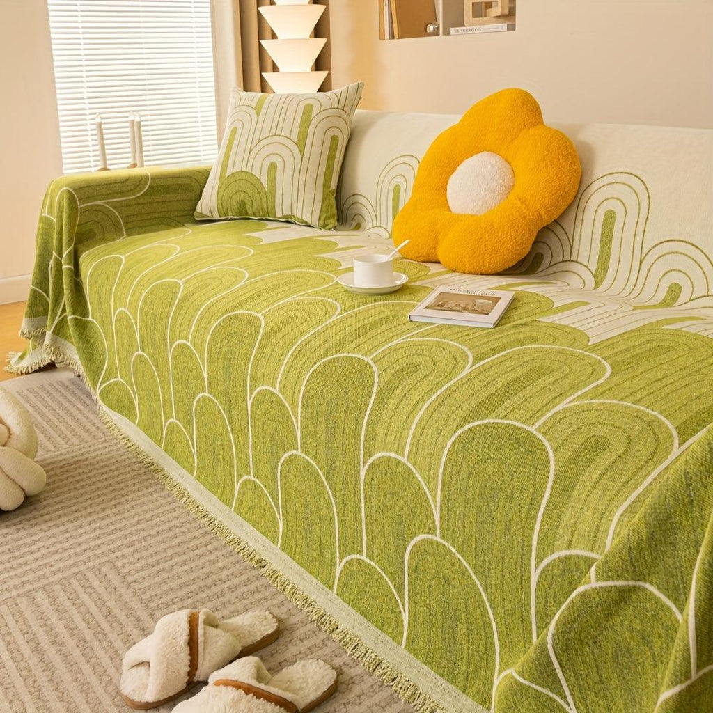 Boho Chic Pet Sofa Cover: Stylish & Pet-Friendly Protect Furniture Sky City - Green