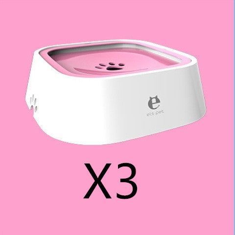 1.5L Cat Dog Water Bowl Carried Floating Bowl Anti-Overflow Slow Water Feeder Dispenser Pet Fountain ABS&PP Dog Supplies Pink 3pcs