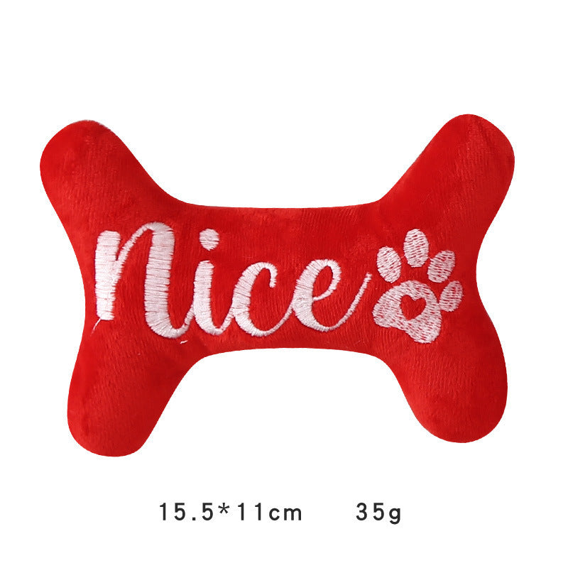 Christmas Dog Plush Sounding Puppy Pets Toy Santa Claus Decorations Pet Products Red Bone