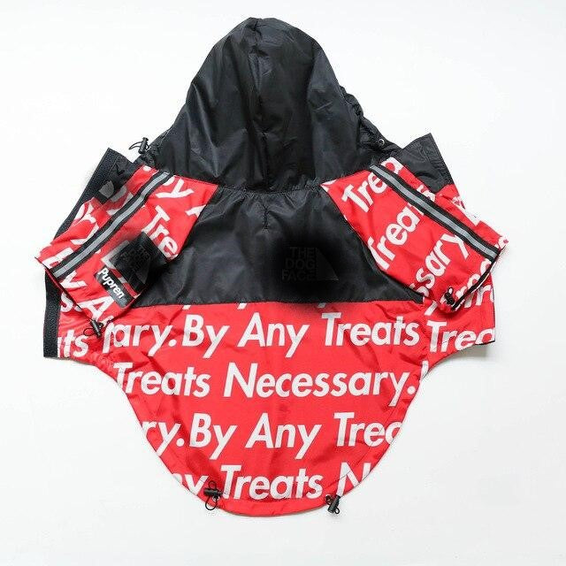 The Dog Face Windproof Waterproof Reflective Pet Cat Dog Jacket Red Words