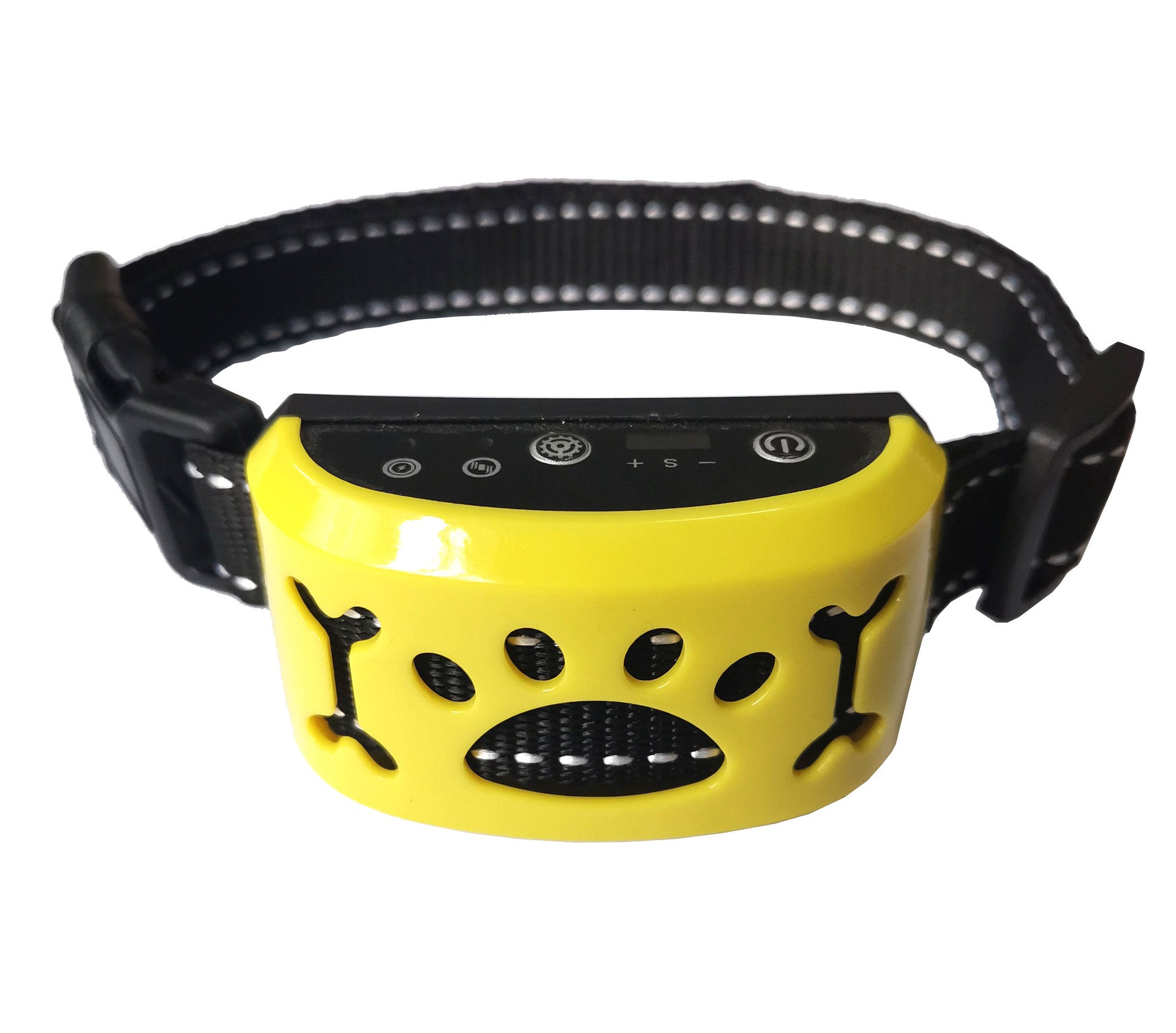 Pet Collar Automatic Identification Vibration Electric Shock Stop Barking for traction Lemon yellow