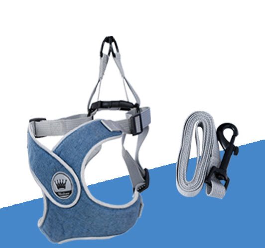 Dog Harness Adjustable Pet Harness Vest For Small Large Dog Cat Reflective Mesh Puppy Cat Chest Strap Dog Accessories Blue