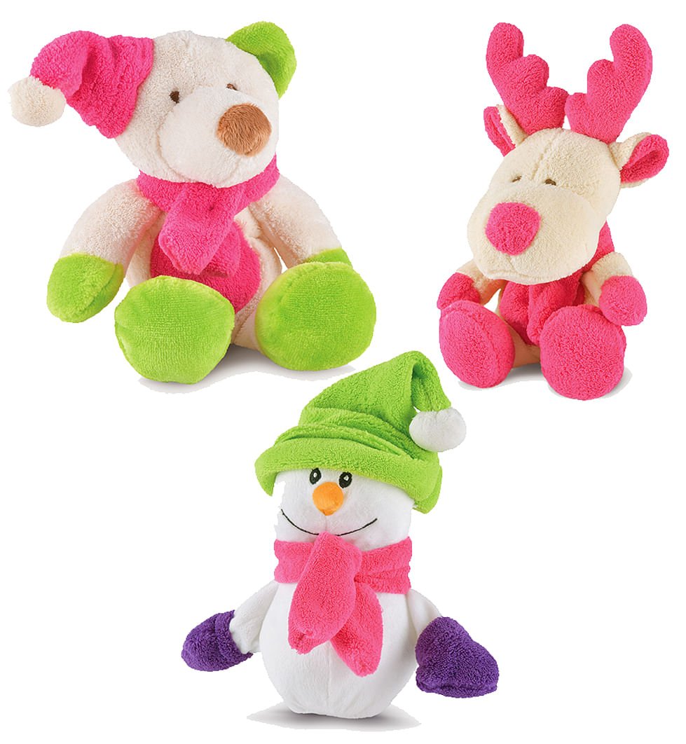 Jeffers Plush Bright Winter Pals Squeaker Dog Toys, 3 pk 3 pk
