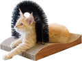 Cat Self Groomer Arch Scratcher Massager Toy with Scratch Pad for Cats Wood Grain Upgrade