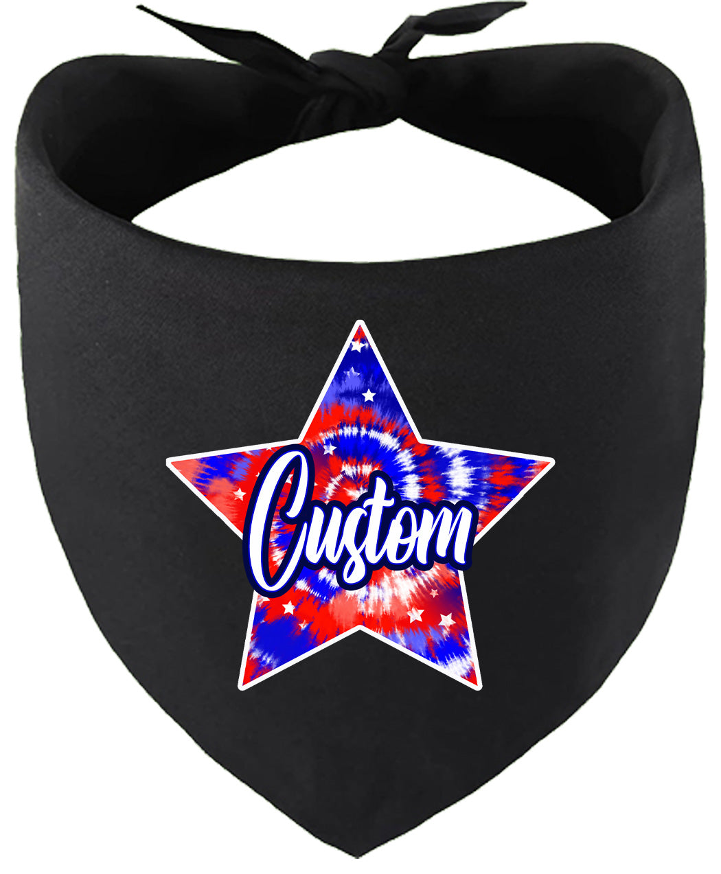 Custom Patriotic Tie Dye Pet Bandana Black