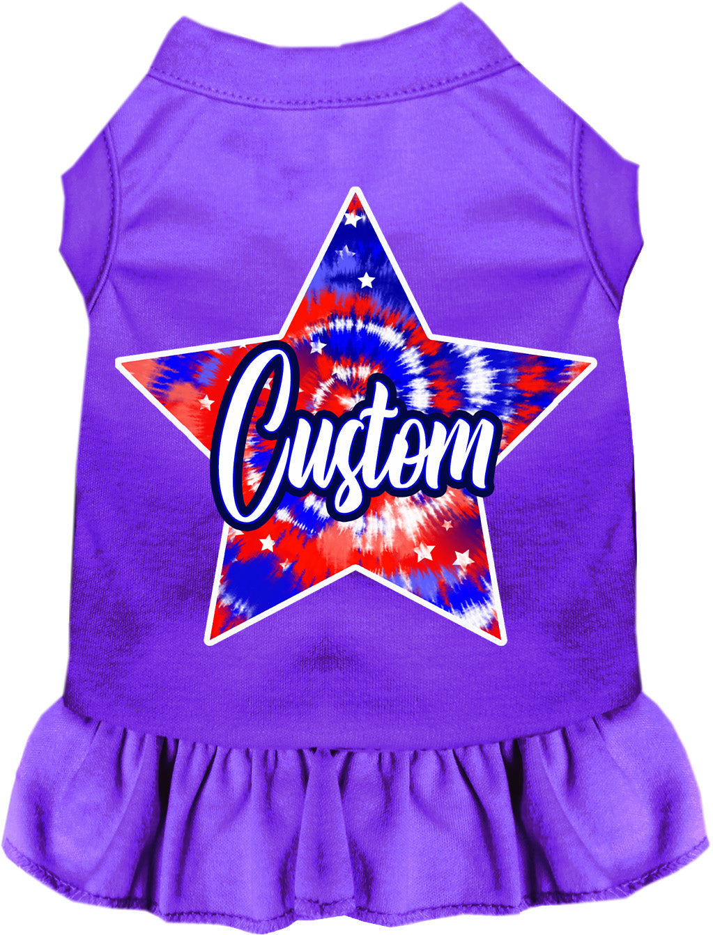 Custom Patriotic Tie Dye Pet Dress Purple