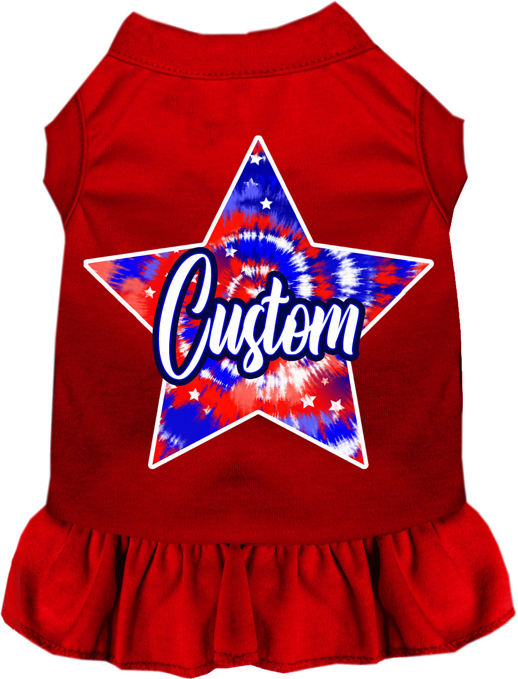 Custom Patriotic Tie Dye Pet Dress Red
