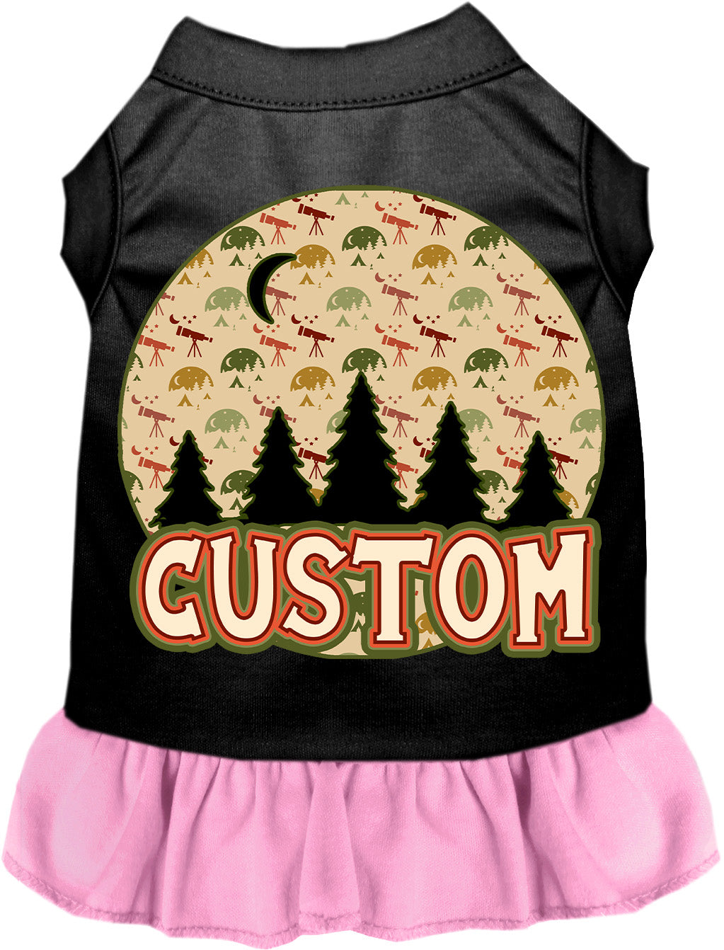 Custom Under the Stars Pet Dress Black with Light Pink