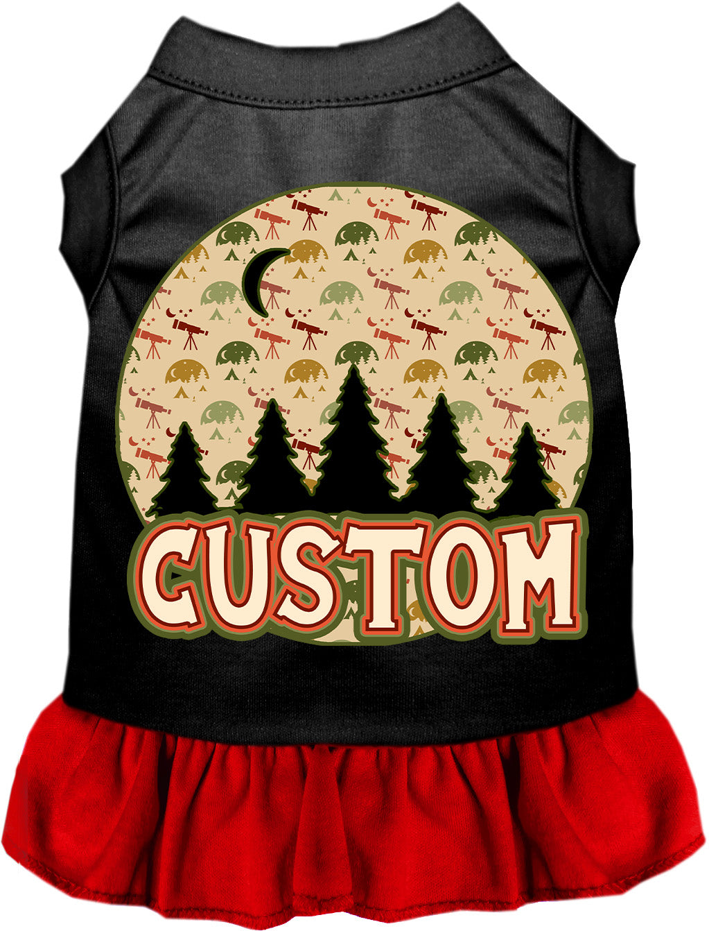 Custom Under the Stars Pet Dress Black with Red