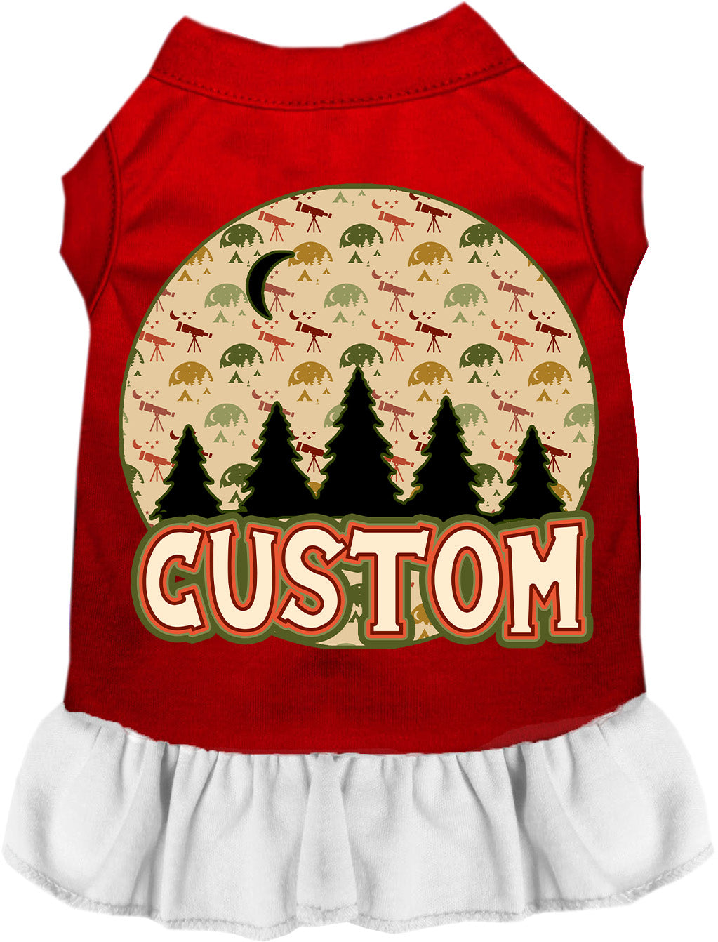 Custom Under the Stars Pet Dress Red with White