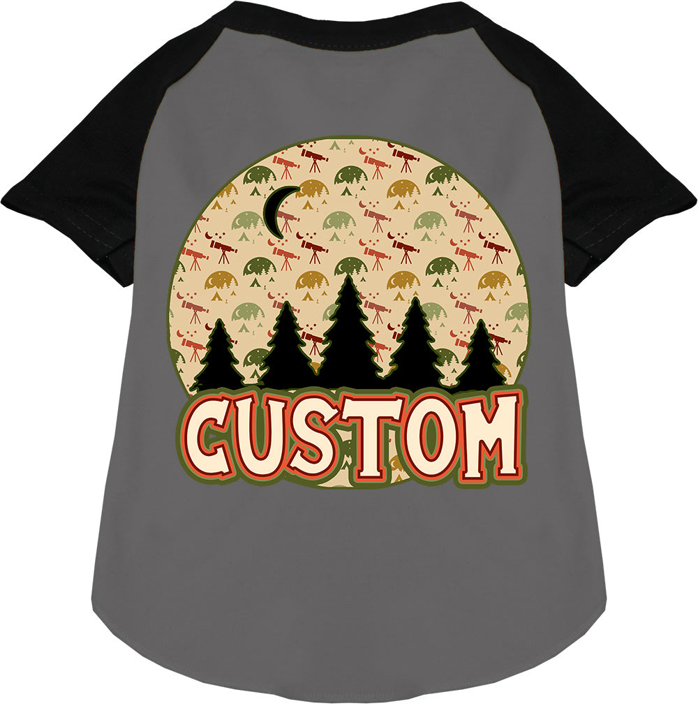 Custom Under the Stars Pet Raglan Shirts Grey with Black