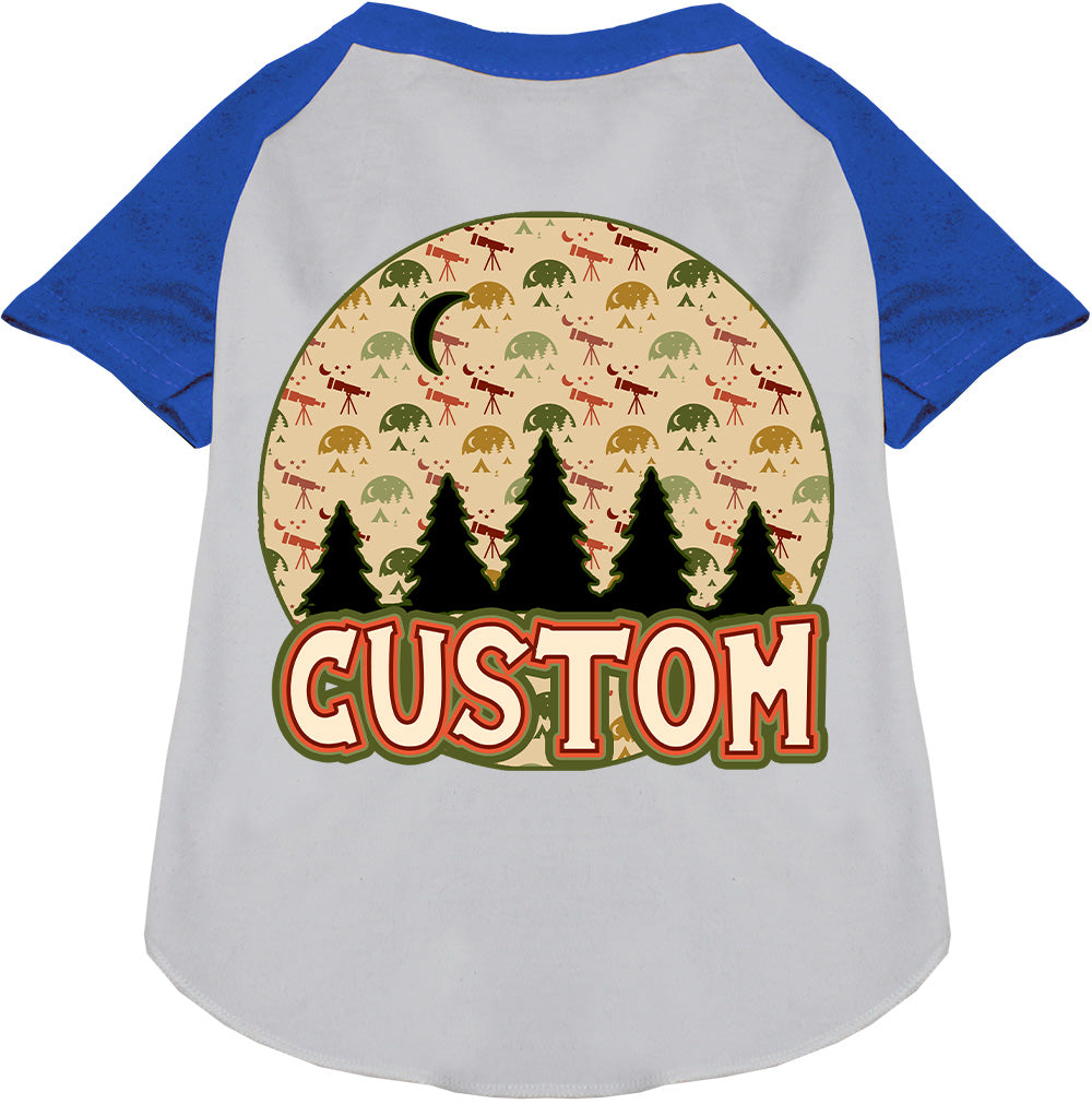 Custom Under the Stars Pet Raglan Shirts White with Blue