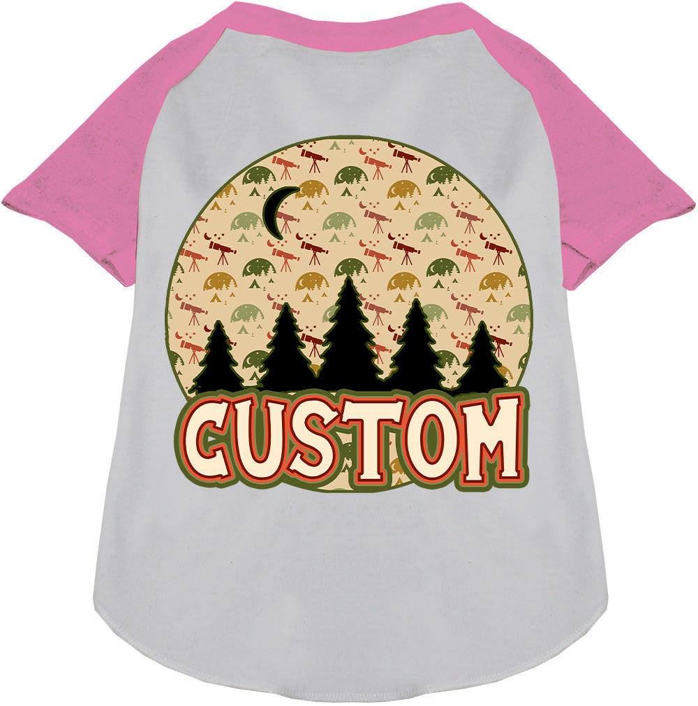 Custom Under the Stars Pet Raglan Shirts White with Light Pink