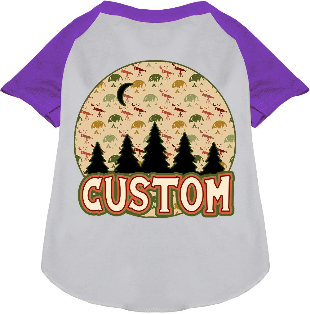 Custom Under the Stars Pet Raglan Shirts White with Purple