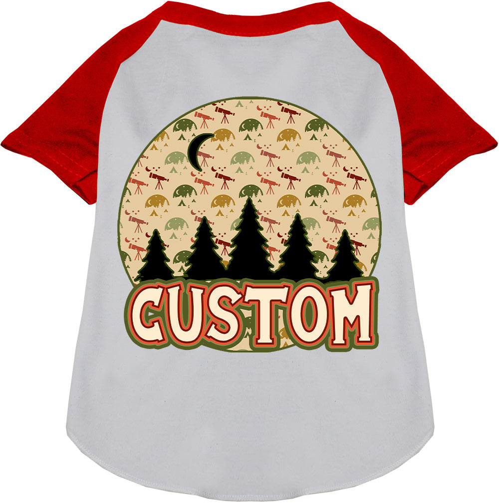 Custom Under the Stars Pet Raglan Shirts White with Red