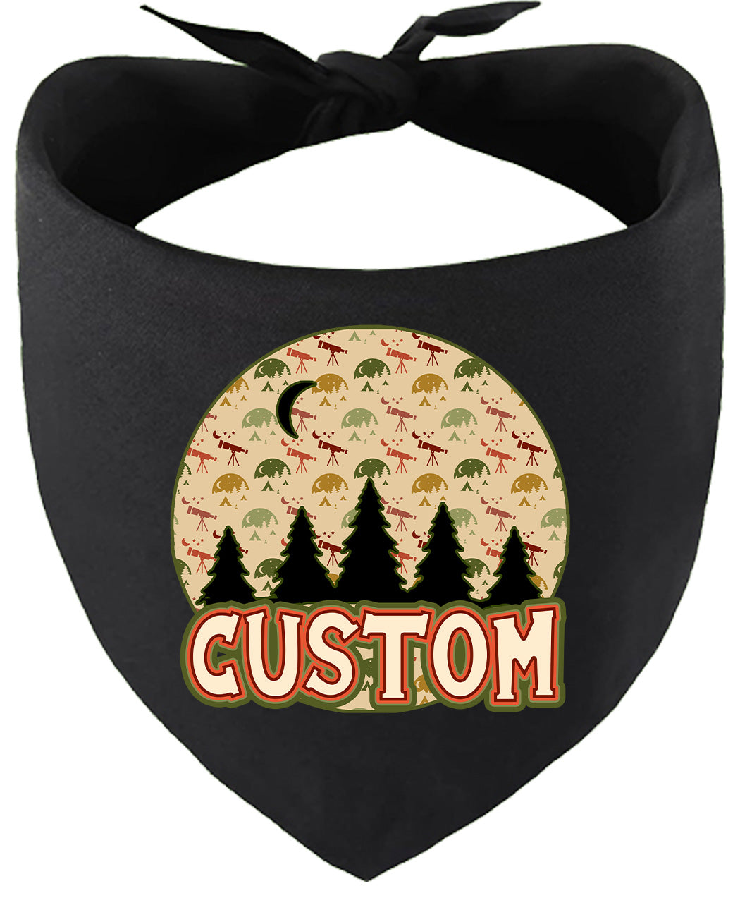 Custom Under the Stars Pet Bandana Black