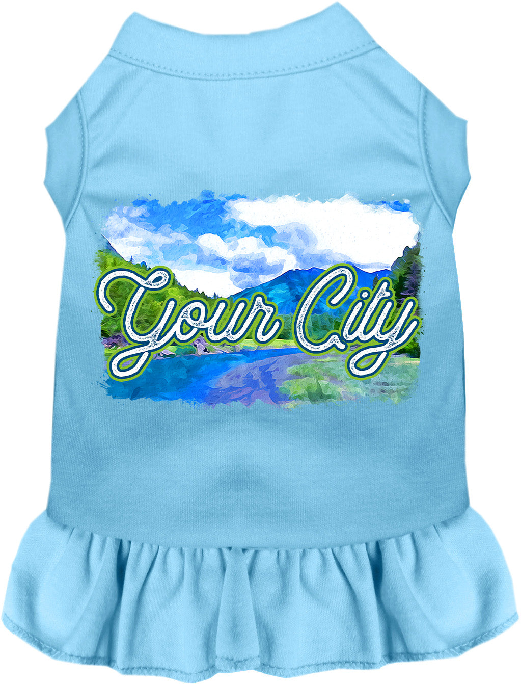Custom Summer Pet Dress Baby Blue