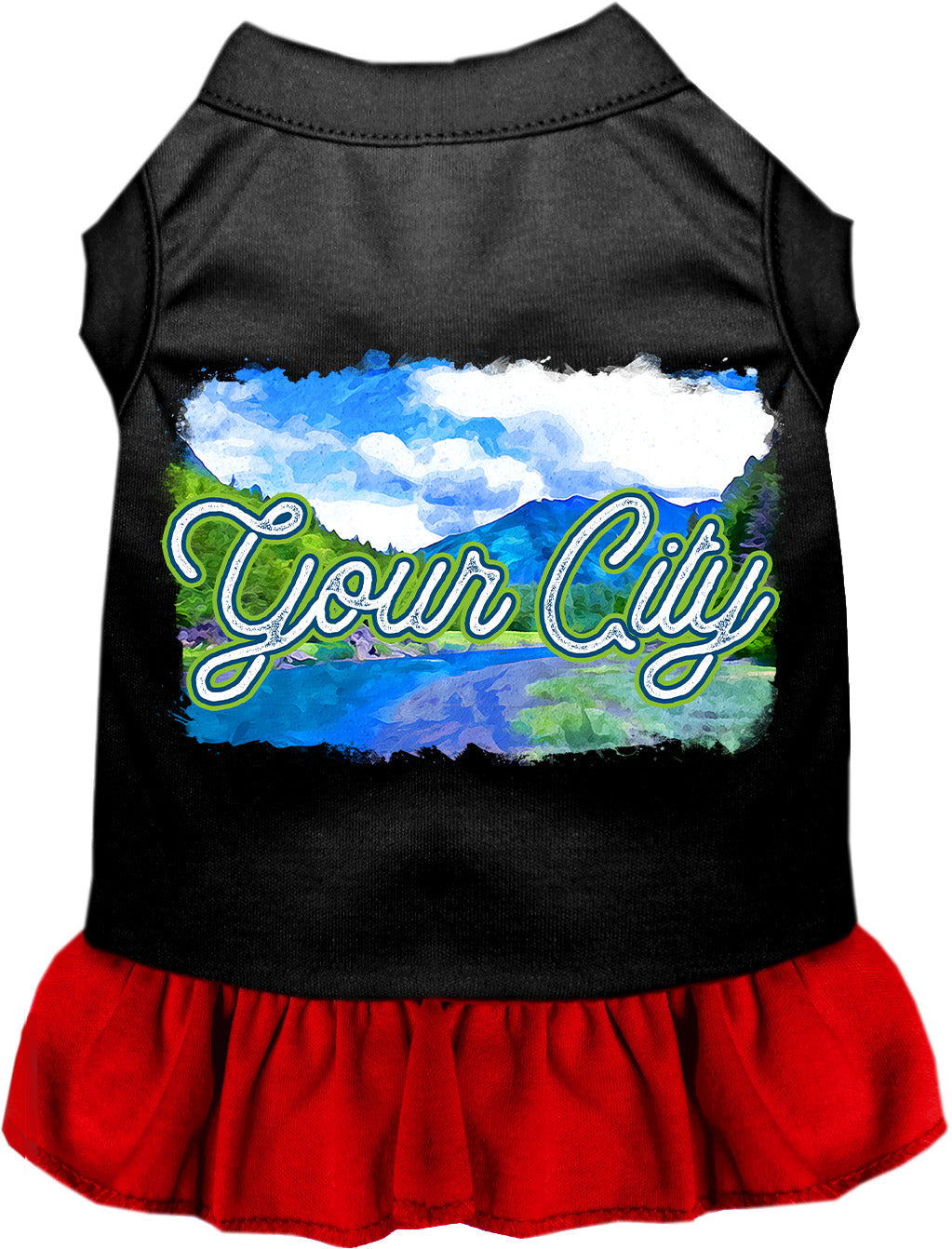 Custom Summer Pet Dress Black with Red