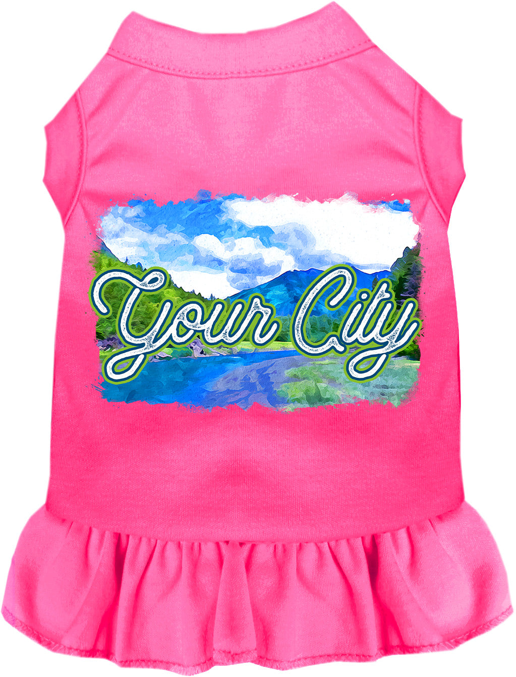 Custom Summer Pet Dress Bright Pink