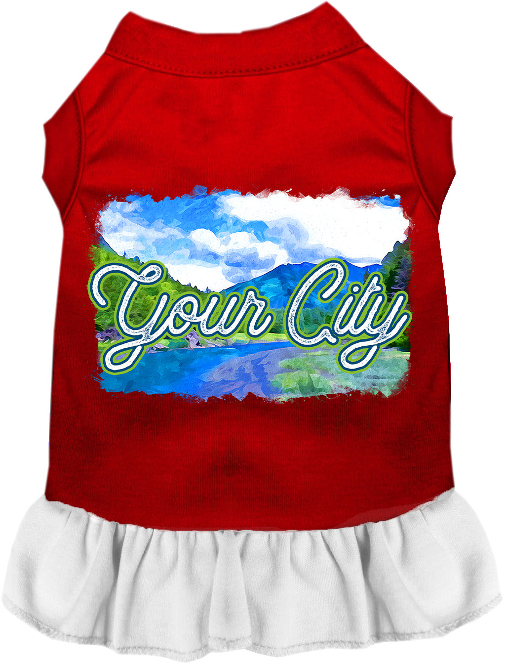 Custom Summer Pet Dress Red with White
