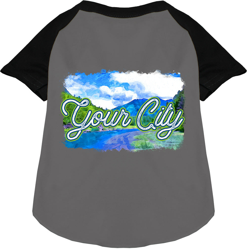 Custom Summer Pet Raglan Shirts Grey with Black