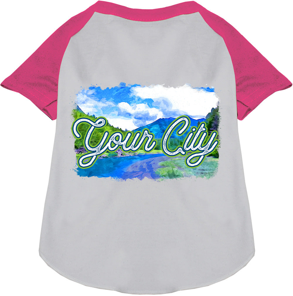 Custom Summer Pet Raglan Shirts White with Bright Pink