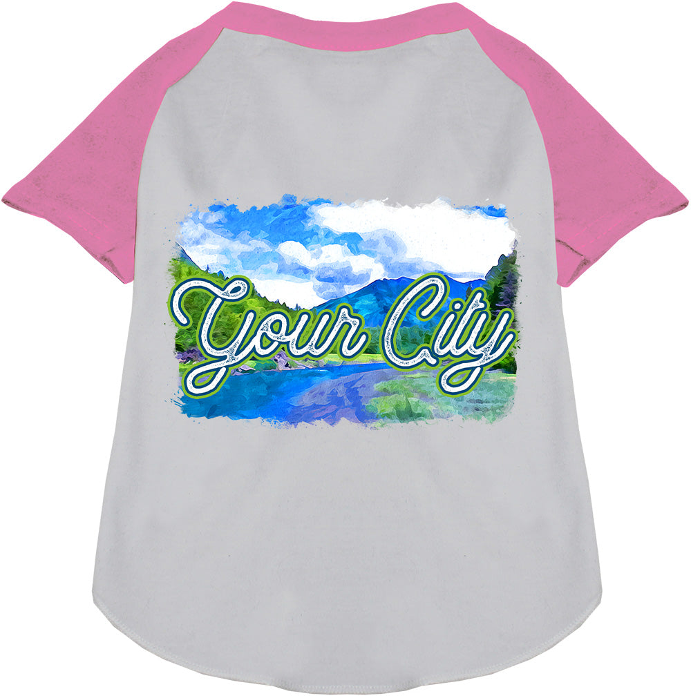 Custom Summer Pet Raglan Shirts White with Light Pink