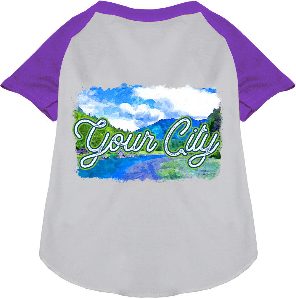 Custom Summer Pet Raglan Shirts White with Purple