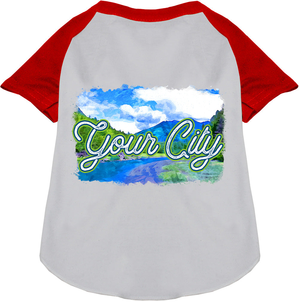 Custom Summer Pet Raglan Shirts White with Red