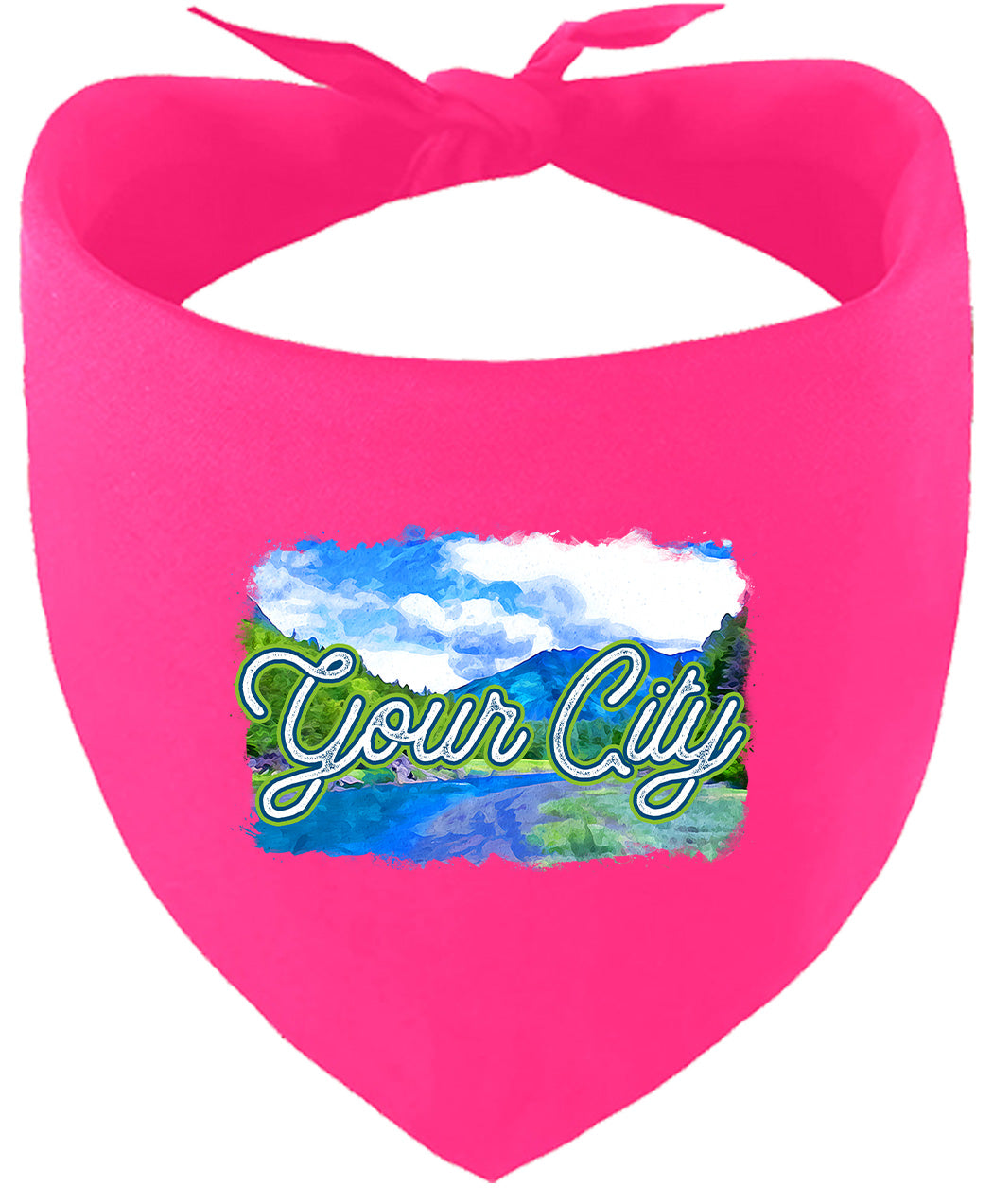 Custom Summer Pet Bandana Bright Pink