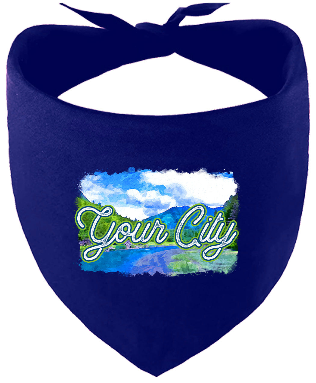 Custom Summer Pet Bandana Navy Blue