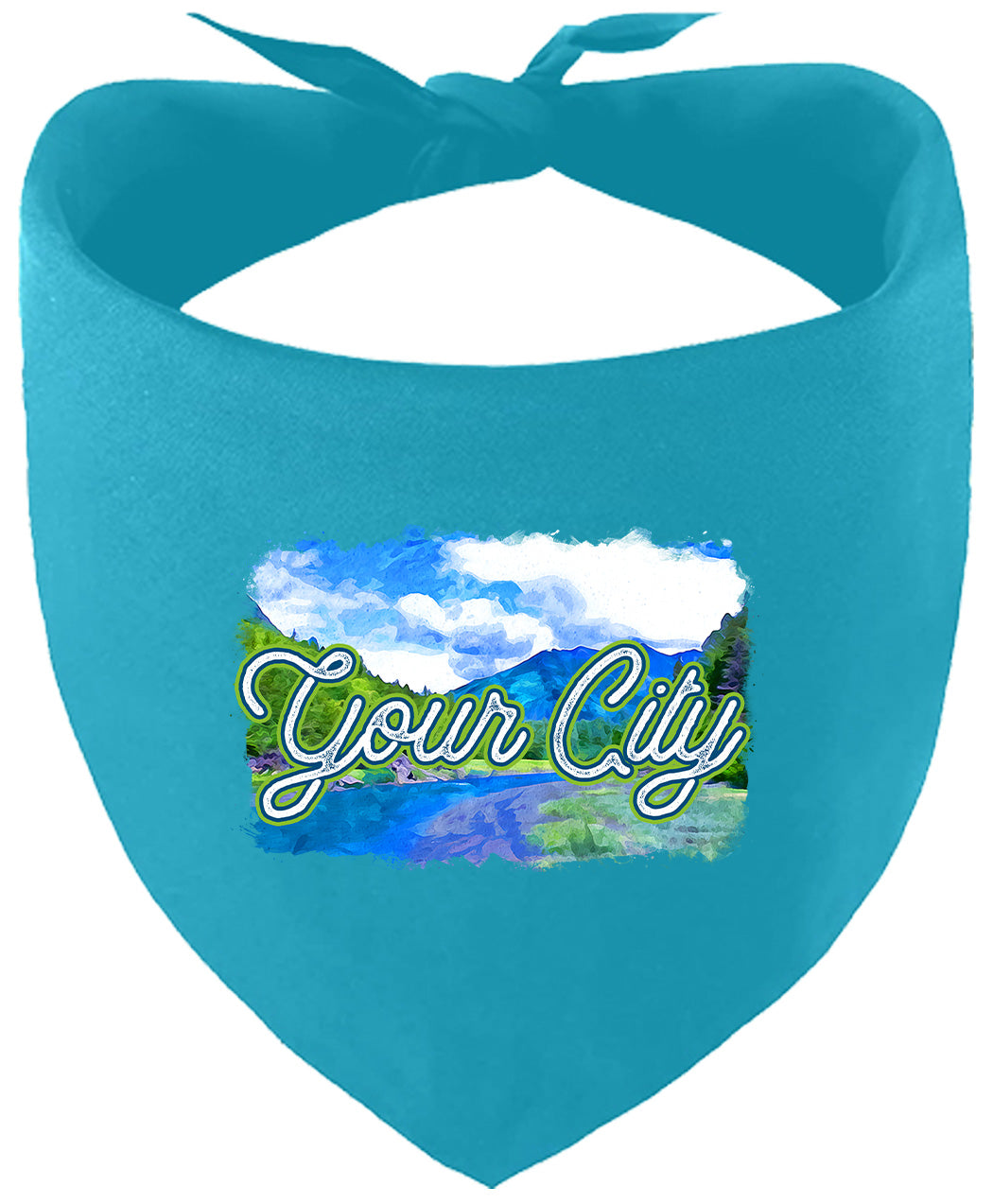 Custom Summer Pet Bandana Turquoise