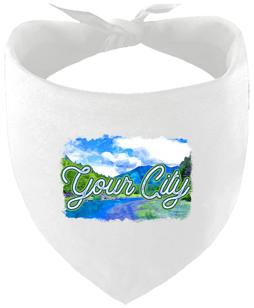 Custom Summer Pet Bandana White