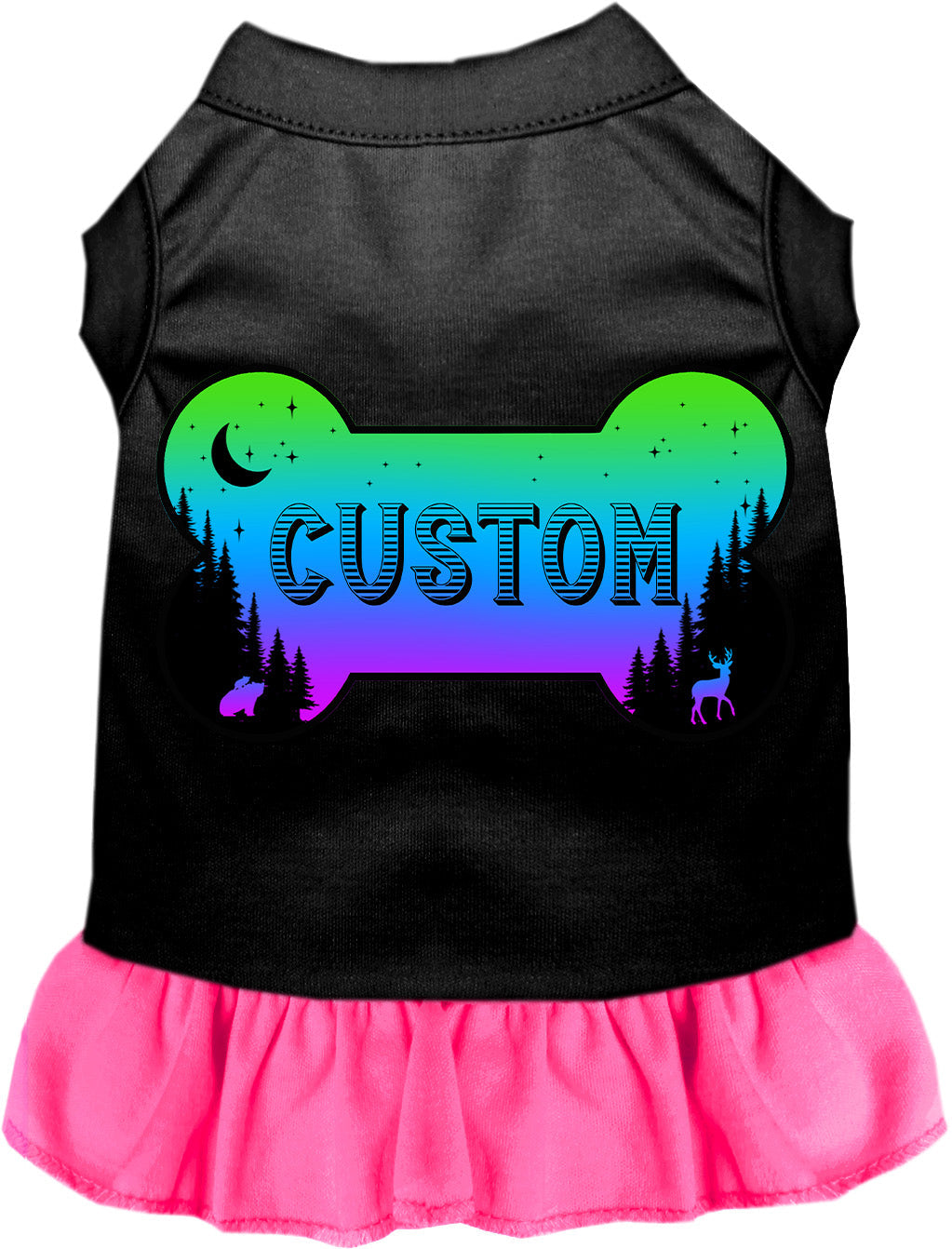 Custom Mountain Shades Pet Dress Black with Bright Pink