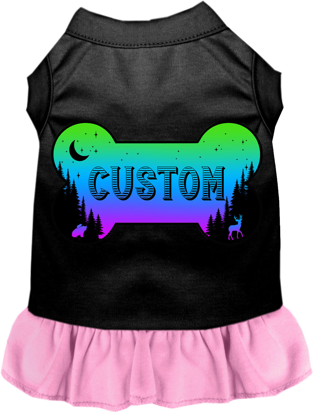Custom Mountain Shades Pet Dress Black with Light Pink