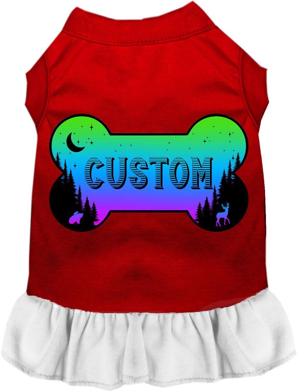 Custom Mountain Shades Pet Dress Red with White