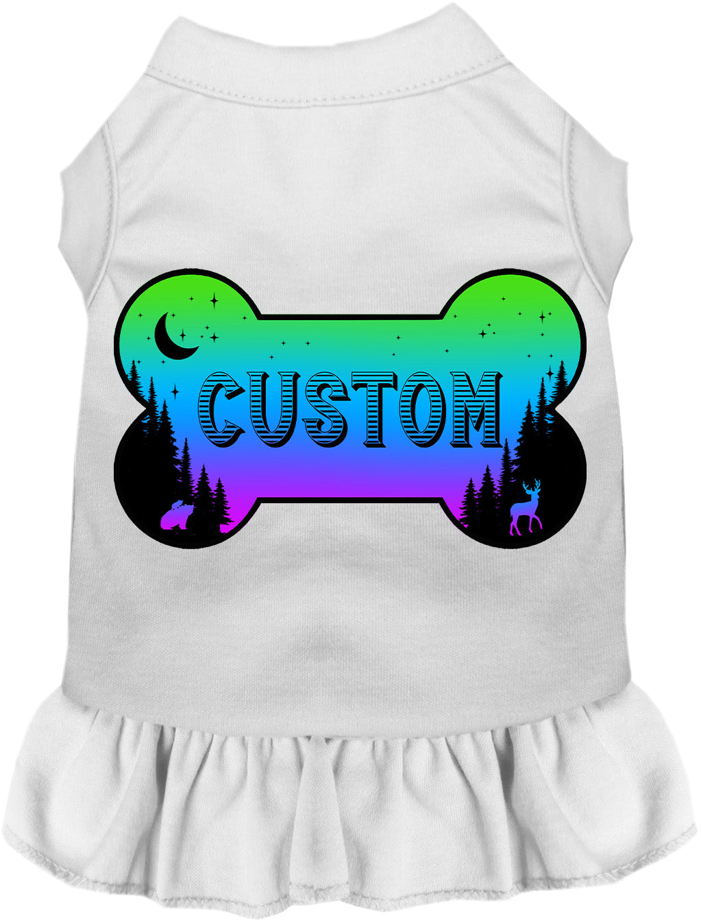 Custom Mountain Shades Pet Dress White