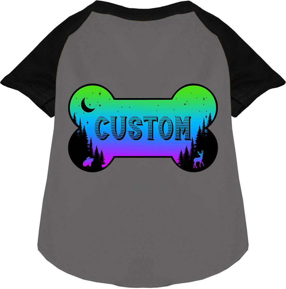 Custom Mountain Shades Pet Raglan Shirts Grey with Black