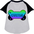Custom Mountain Shades Pet Raglan Shirts White with Black