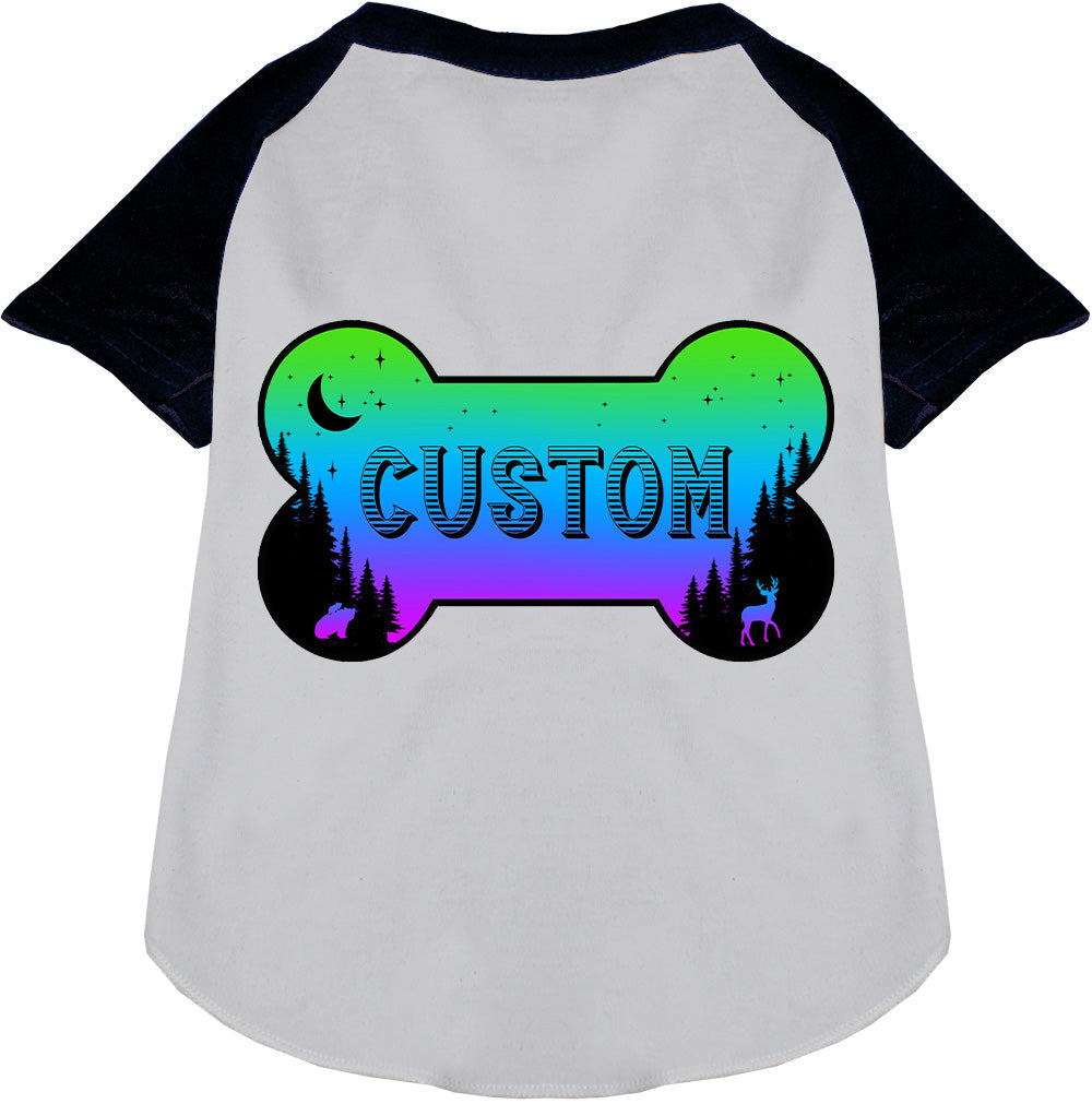 Custom Mountain Shades Pet Raglan Shirts White with Black