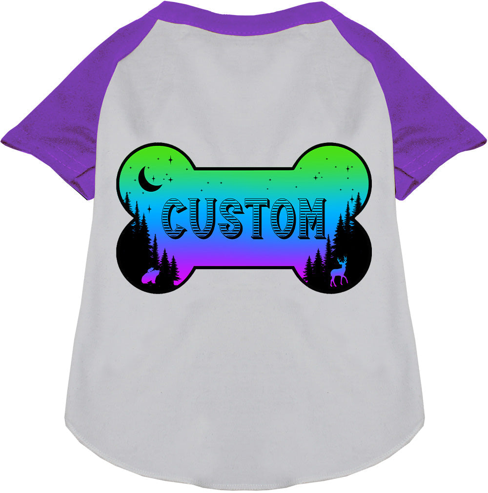 Custom Mountain Shades Pet Raglan Shirts White with Purple