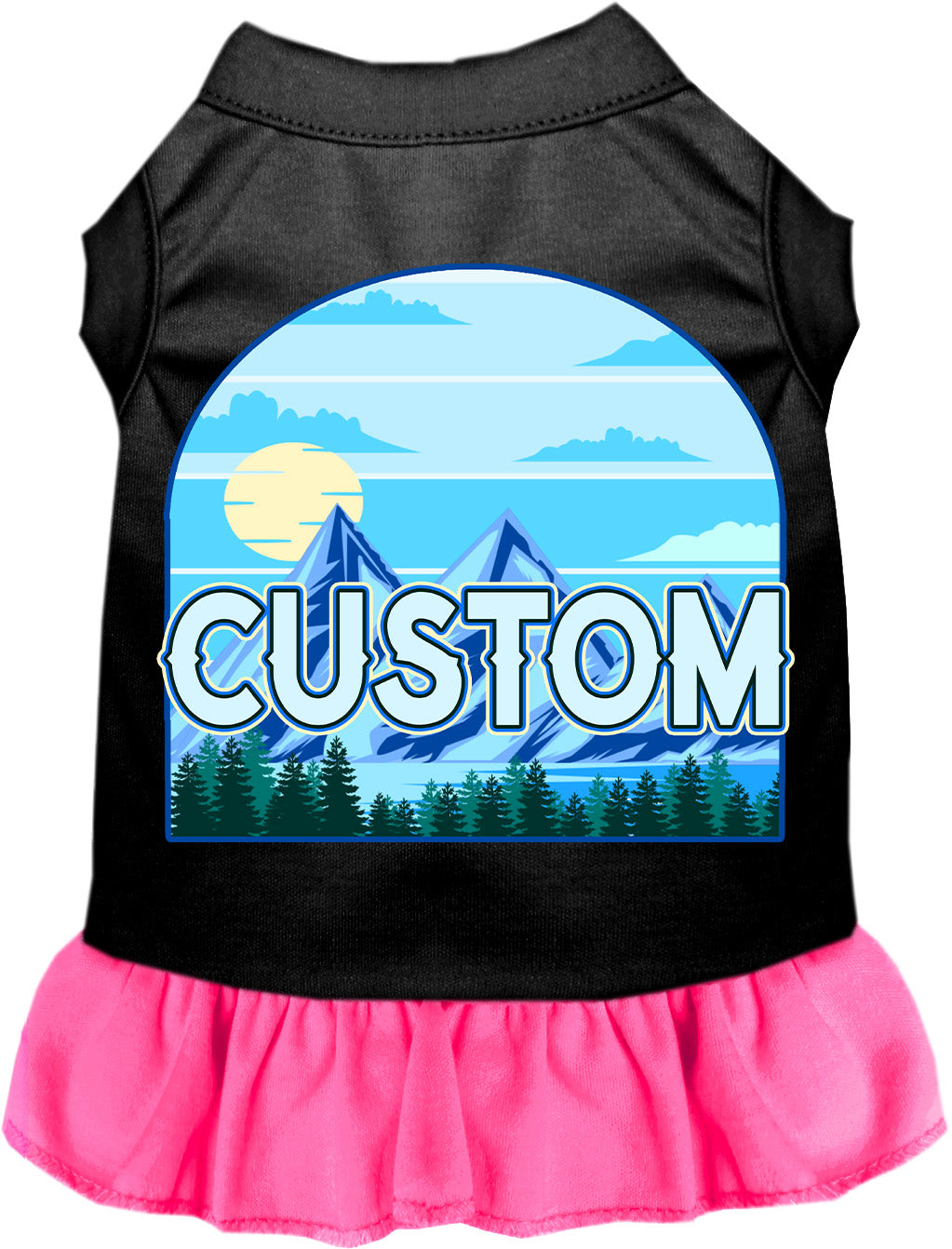 Custom Trailblazer Pet Dress Black with Bright Pink