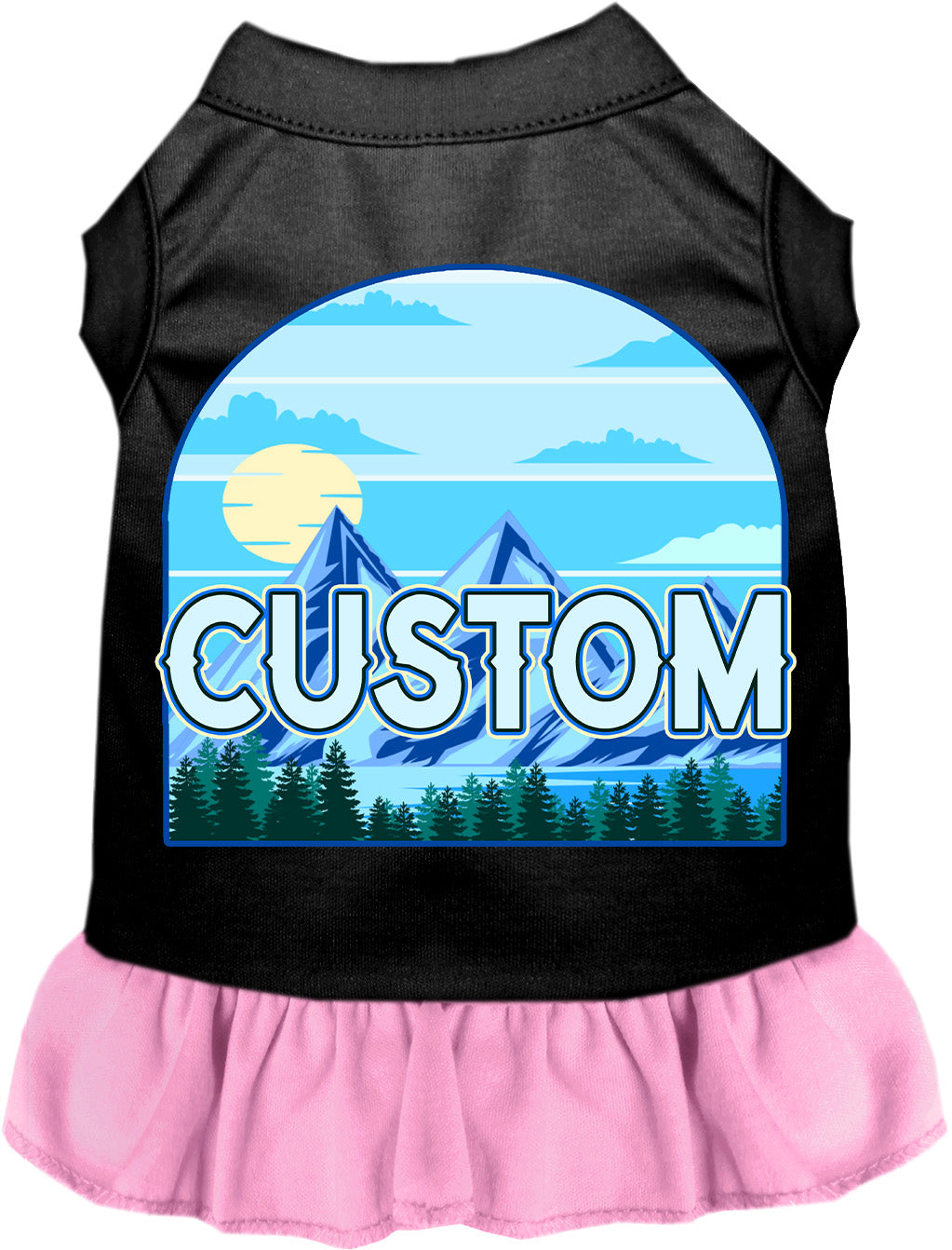 Custom Trailblazer Pet Dress Black with Light Pink