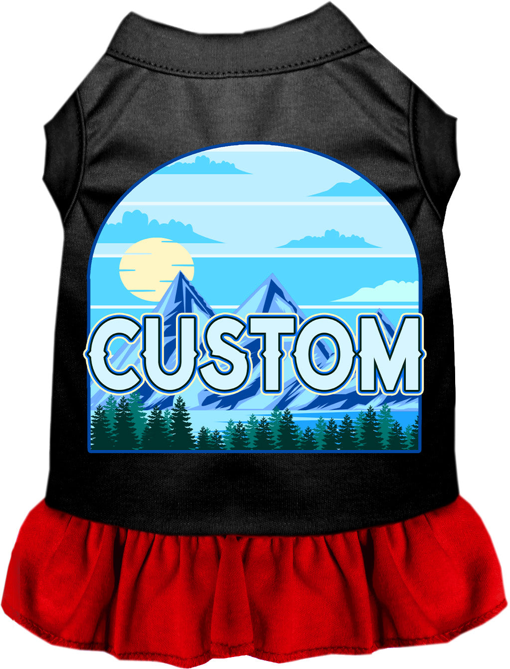 Custom Trailblazer Pet Dress Black with Red