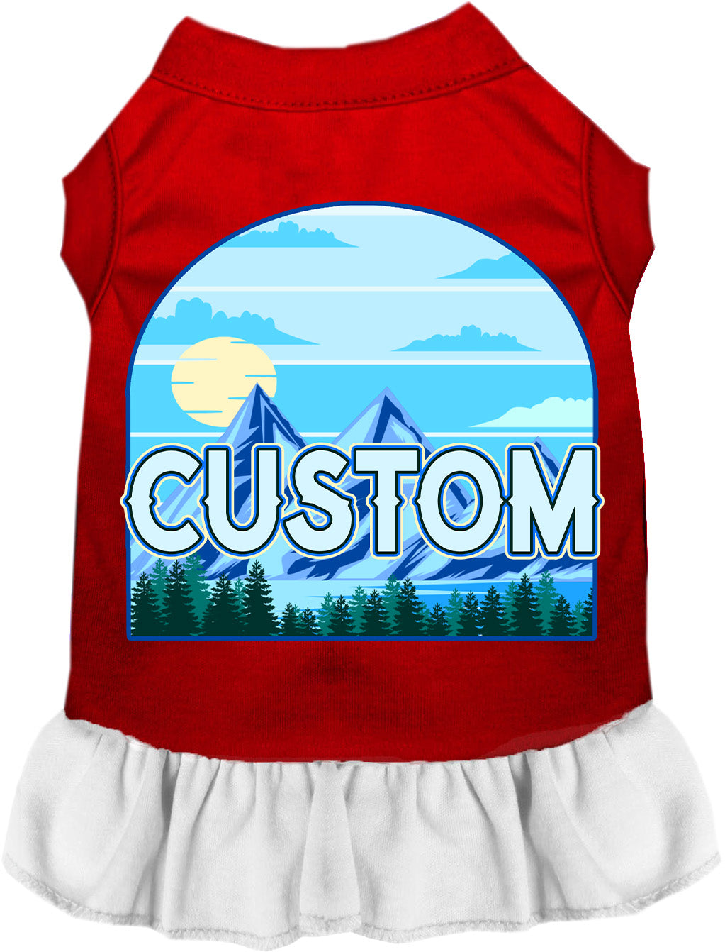 Custom Trailblazer Pet Dress Red with White