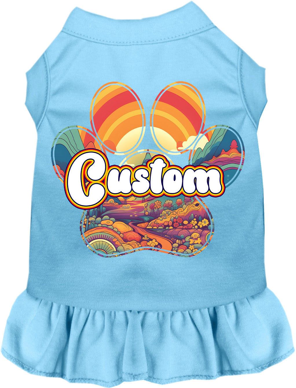 Custom Groovy Summit Pet Dress Baby Blue