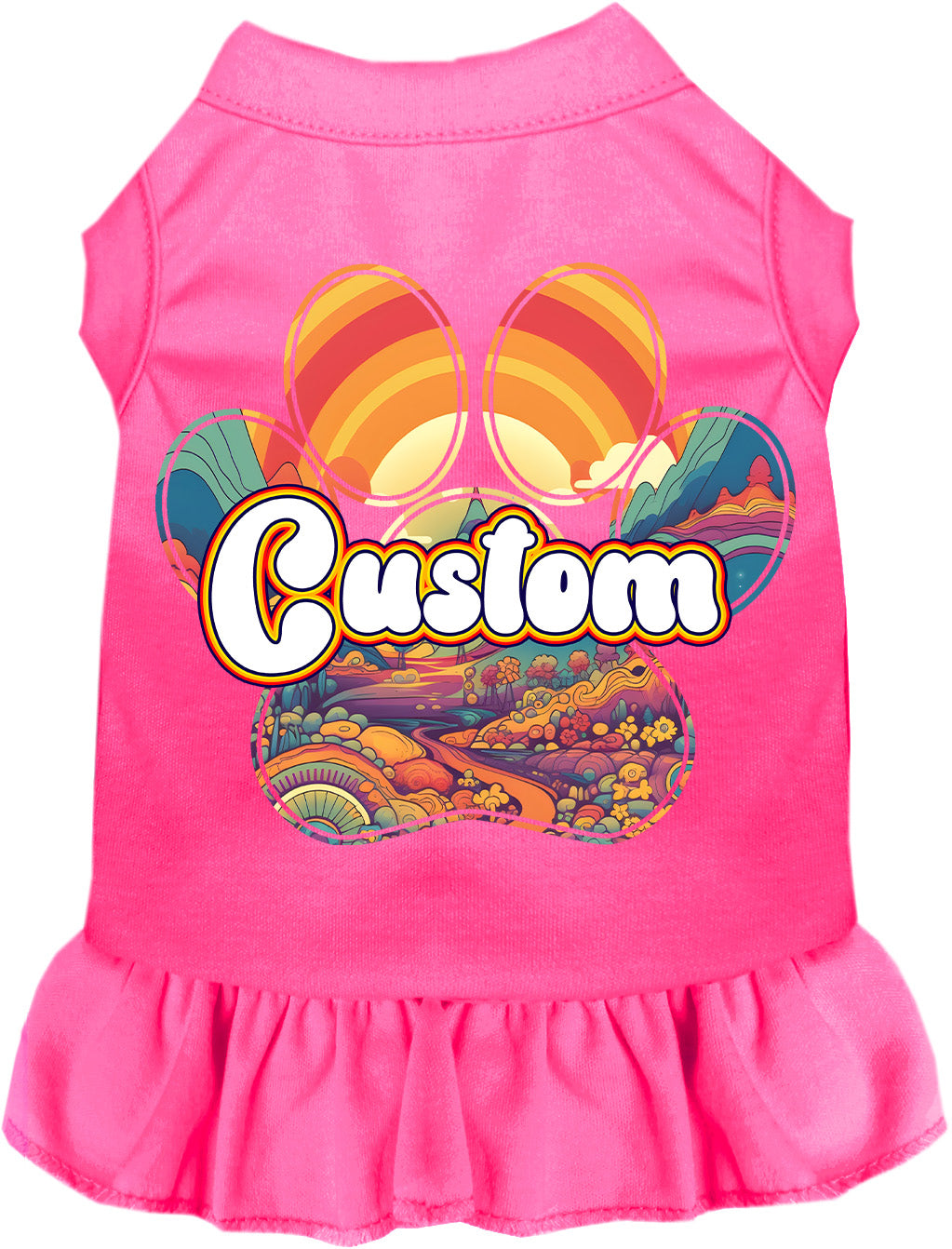 Custom Groovy Summit Pet Dress Bright Pink