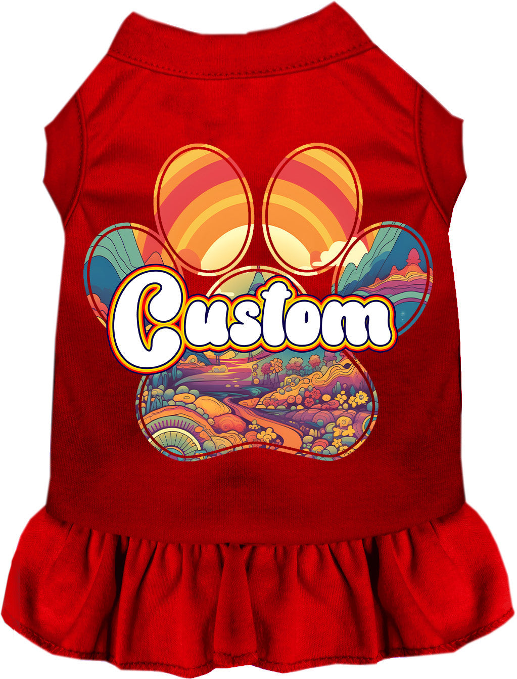 Custom Groovy Summit Pet Dress Red